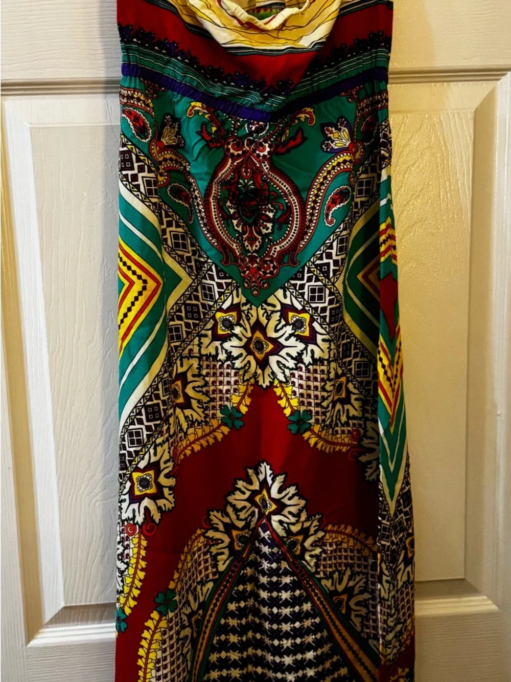Flying Tomato Red & Green Printed Boho Maxi Skirt - Picture 2 of 5
